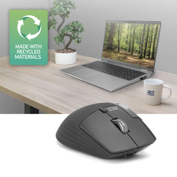Naar omschrijving van AC5147 - ACT Draadloze bluetooth muis met USB ontvanger zwart