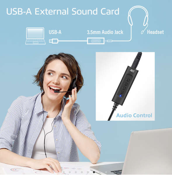 Naar omschrijving van AC9360 - Van USB-A naar 3,5mm jack 0.5 meter External Sound Card