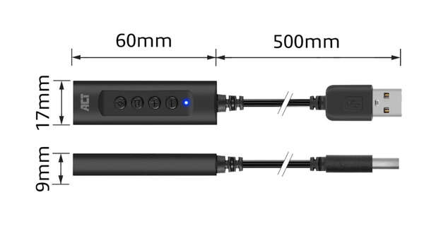 Naar omschrijving van AC9360 - Van USB-A naar 3,5mm jack 0.5 meter External Sound Card