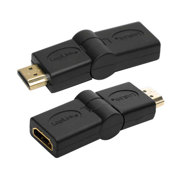 Naar omschrijving van AH0011 - HDMI adapter, A/M to A/F, 180Â° to kink, 4K/30 Hz, black