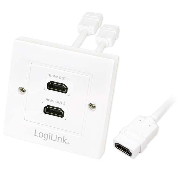 Naar omschrijving van AH0015 - HDMI Wall Plate with 2x HDMI female