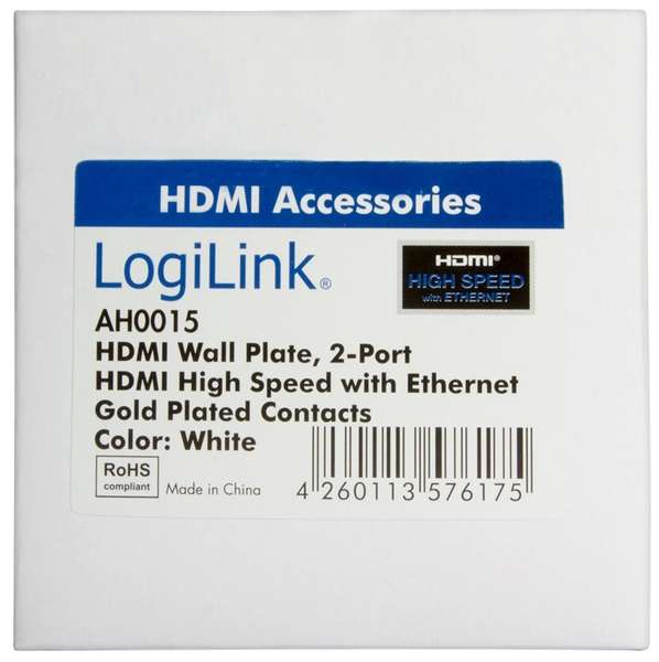 Naar omschrijving van AH0015 - HDMI Wall Plate with 2x HDMI female