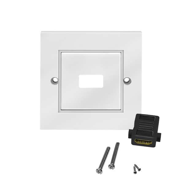 Naar omschrijving van AH0017 - HDMI wall plate with coupler HDMI Female/Female, 1-port, white