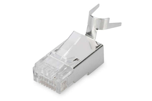 Naar omschrijving van AK-219604 - CAT 6A Modular Plug, 8P8C, shielded for solid wire AWG 22-23, pass through