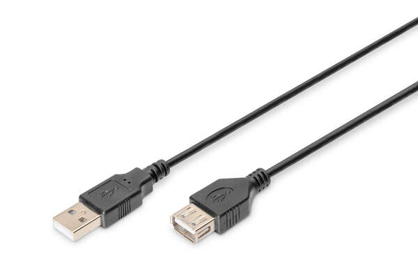 Naar omschrijving van AK-300200-018-S - USB extension cable, type A M/F, 1.8m, USB 2.0 suitable, bl