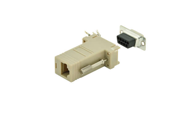 Naar omschrijving van AK-610516-000-I - Adaptor, DB9, RJ45, Modular DB9 F, RJ45 F