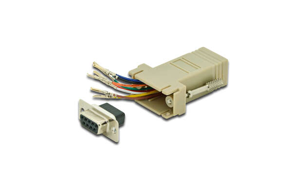Naar omschrijving van AK-610516-000-I - Adaptor, DB9, RJ45, Modular DB9 F, RJ45 F