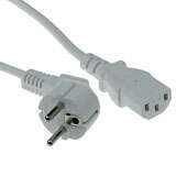Naar omschrijving van AK5239 - ACT Netsnoer Schuko CEE 7/7 male (haaks) - C13 IEC 60320 wit 5 m