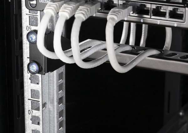 Naar omschrijving van AST19-1 - 1U 19 inch metalen rail voor kabebinder voor server- en patchkasten