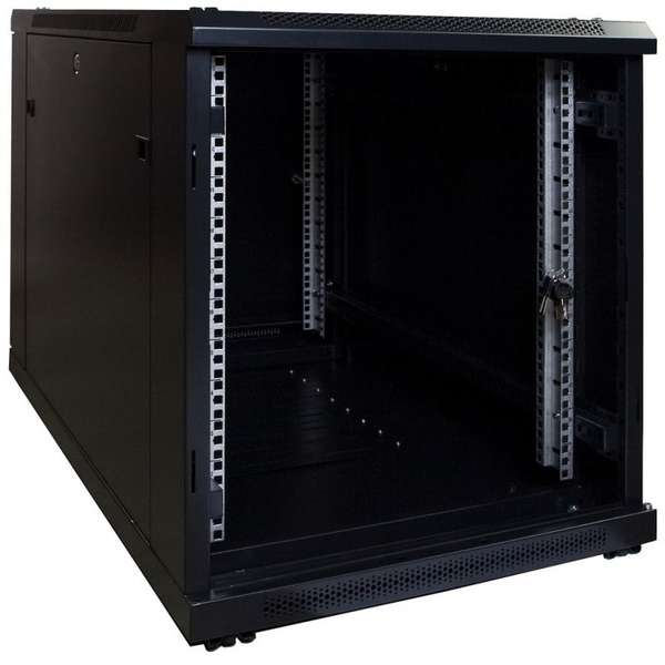 Naar omschrijving van AST19-6612-MINI - 12U mini serverkast met glazen deur 600x600x720mm (BxDxH)