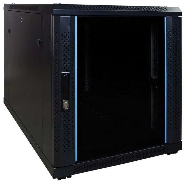 Naar omschrijving van AST19-6012 - 12U mini serverkast met glazen deur 600x1000x720mm (BxDxH)