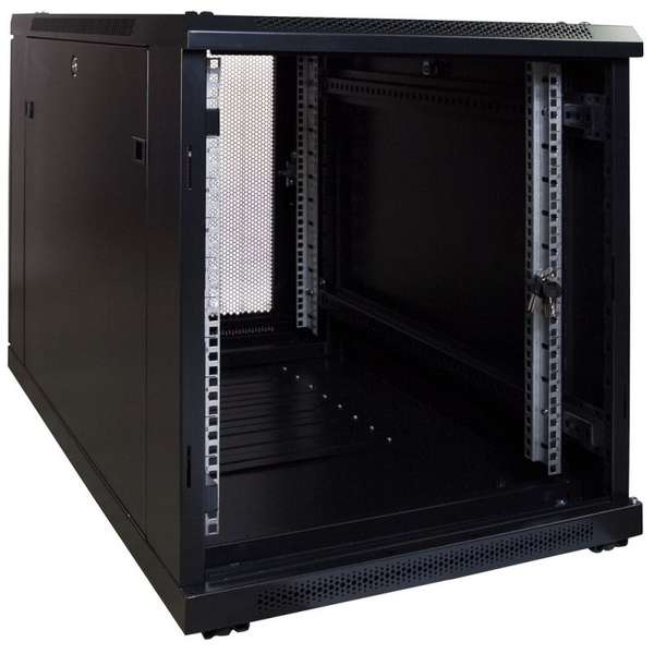 Naar omschrijving van AST19-6612PP-MINI - 12U mini serverkast met geperforeerde deur 600x600x720mm (BxDxH)