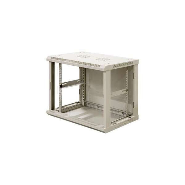 Naar omschrijving van AST19-6406W - 6U witte wandkast met glazen deur 600x450x368mm (BxDxH)