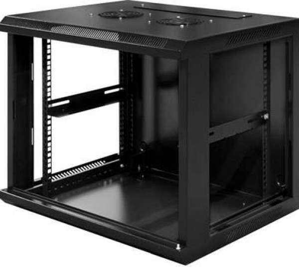 Naar omschrijving van AST19-6412 - 12U wandkast met glazen deur 600x450x635mm (BxDxH)