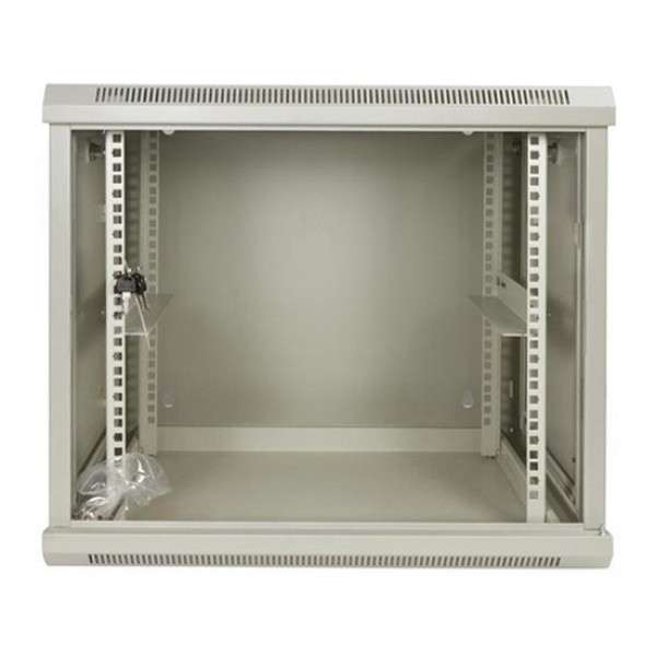 Naar omschrijving van AST19-6609W-DOUBLE - 9HE 19Inch Wandkast, (kantelbaar) voordeur, (BxDxH) 600x600x501mm, Licht Grijs