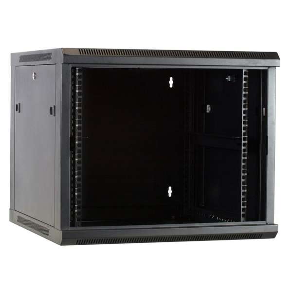 Naar omschrijving van AST19-6609-FD - 9U wandkast met glazen deur 600x600x500mm (BxDxH)