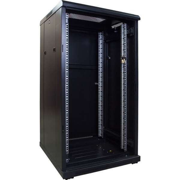 Naar omschrijving van AST19-6622 - 22U serverkast met glazen deur 600x600x1200mm (BxDxH)