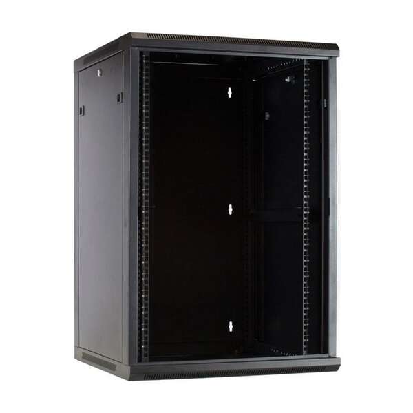 Naar omschrijving van AST19-6627-WAND - 27U wandkast met glazen deur 600x600x1400mm (BxDxH)