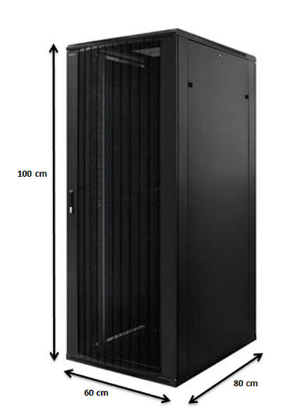 Naar omschrijving van AST19-6818PP - 18U serverkast met geperforeerde deur 600x800x1000mm (BxDxH)