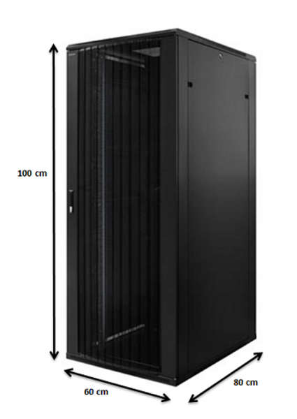 Naar omschrijving van AST19-6818PP - 18U, 19Inch serverkast, geperforeerde deuren (BxDxH) 600x800x916mm