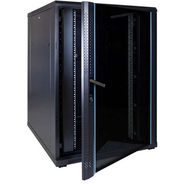Naar omschrijving van AST19-8022 - 22U, 19Inch serverkast, glazen deur (BxDxH) 800x1000x1094mm