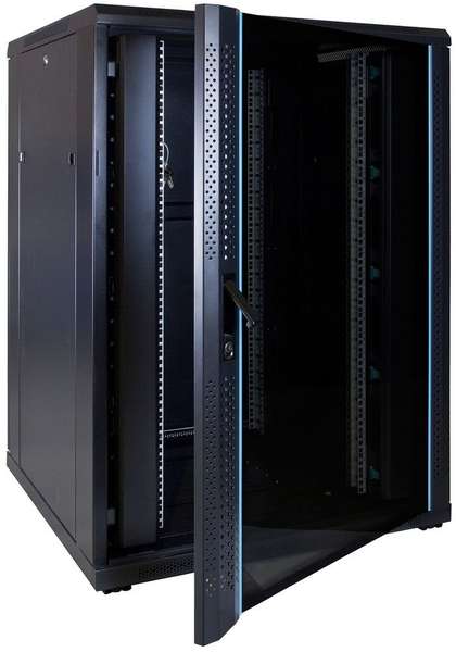 Naar omschrijving van AST19-8822-SHOW - SHOWMODEL 22U serverkast met glazen deur 800x800x1200mm (BxDxH)