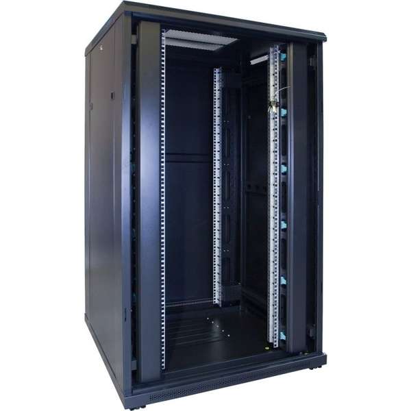 Naar omschrijving van AST19-8827 - 27U serverkast met glazen deur 800x800x1400mm (BxDxH)