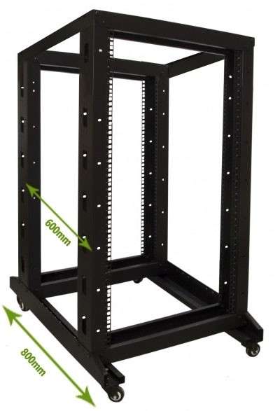 Naar omschrijving van AST19-RR6822 - 22U relay rack op wielen 600x800x1200mm (BxDxH)