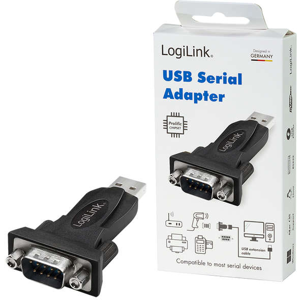 Naar omschrijving van AU0002F - USB 2.0 adapter, USB-A/M to DB9 (RS232)/M, Win11, black