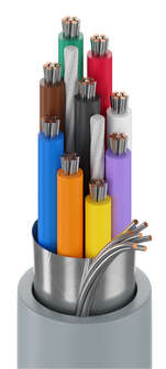 Naar omschrijving van BEL-9539-0601000 - Belden datakabel 10aders 24AWG Shielded RS232, #24-9c, SR-PVC, Eca