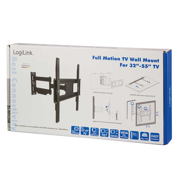 Naar omschrijving van BP0014 - TV wall mount 32â€“55 inch tilt swivel 50 kg max