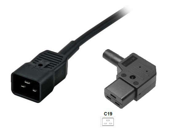 Naar omschrijving van C19HR-C20-030 - Voedingskabel IEC320 C20-C19-haaks rechts 3m