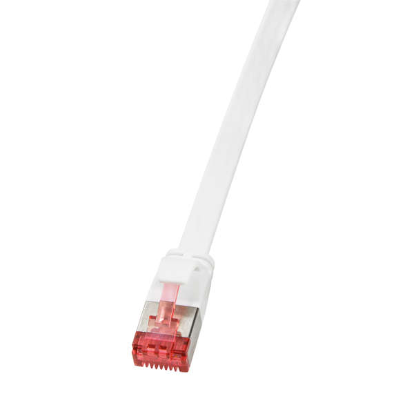 Naar omschrijving van CF2011S - Patch cable SlimLine, flat, Cat.6A, U/FTP, white, 0.25 m