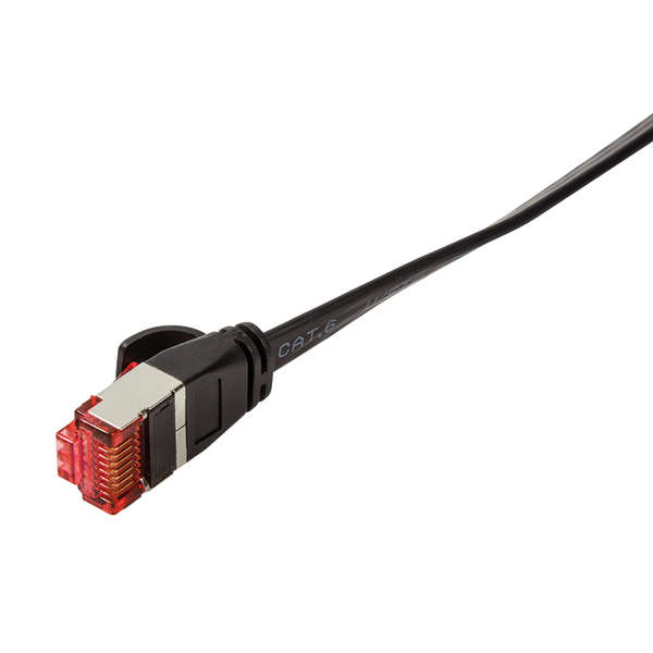 Naar omschrijving van CF2013S - Patch cable SlimLine, flat, Cat.6A, U/FTP, black, 0.25 m