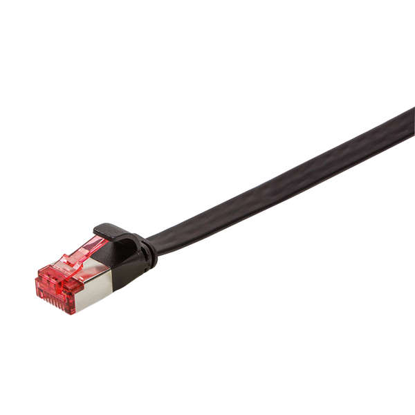 Naar omschrijving van CF2013S - Patch cable SlimLine, flat, Cat.6A, U/FTP, black, 0.25 m