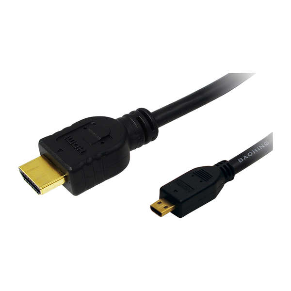 Naar omschrijving van CH0032 - HDMI cable, Micro-D/M to A/M, 4K/30 Hz, black, 2 m