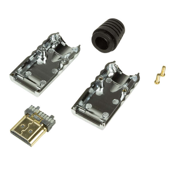 Naar omschrijving van CHP001 - HDMI Connector for Self Assembling, A/M, metal, silver