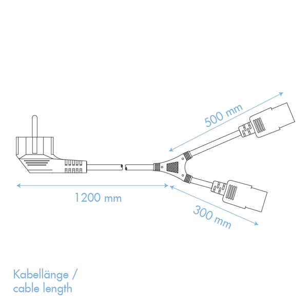 Naar omschrijving van CP101 - Voedings Y-kabel  zwart, 1.7m