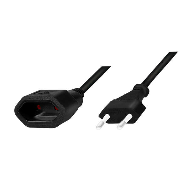 Naar omschrijving van CP123 - Power cord extension, Euro CEE 7/16, 2m, black