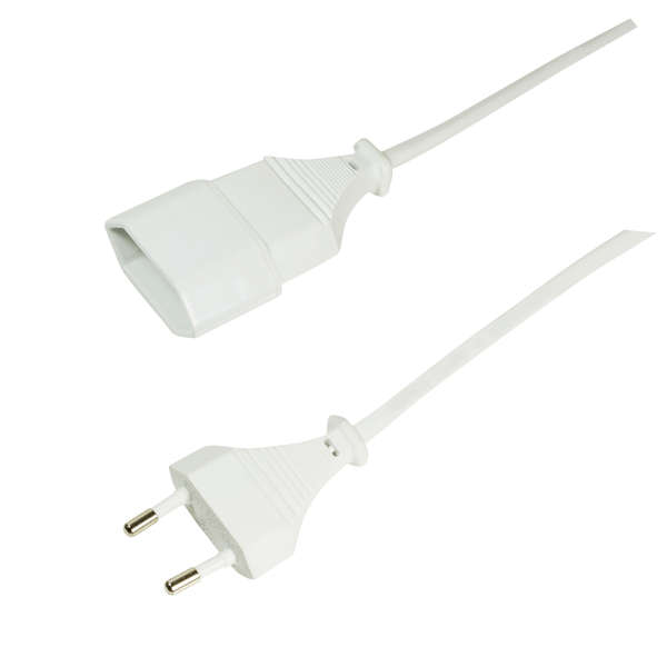Naar omschrijving van CP126 - Power cord extension, Euro CEE 7/16, 2m, white