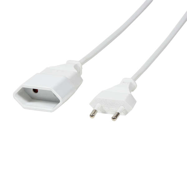 Naar omschrijving van CP125 - Power cord extension, Euro CEE 7/16, 1m, white