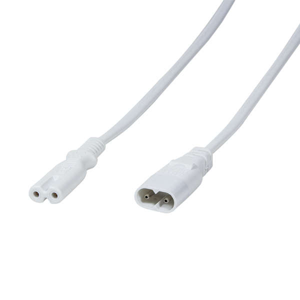 Naar omschrijving van CP132 - Power cord extension, IEC C8 male to IEC C7 female, 2m, white