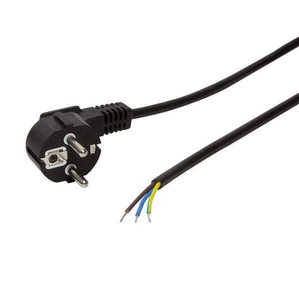 Naar omschrijving van CP135 - Power cable, CEE 7/7 (90°) to open End, black, 1.5 m
