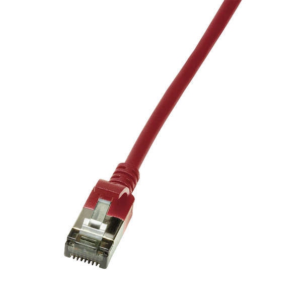 Naar omschrijving van CQ9034S - Slim CAT6A patchkabel U/FTP PIMF SlimLine rood 1m