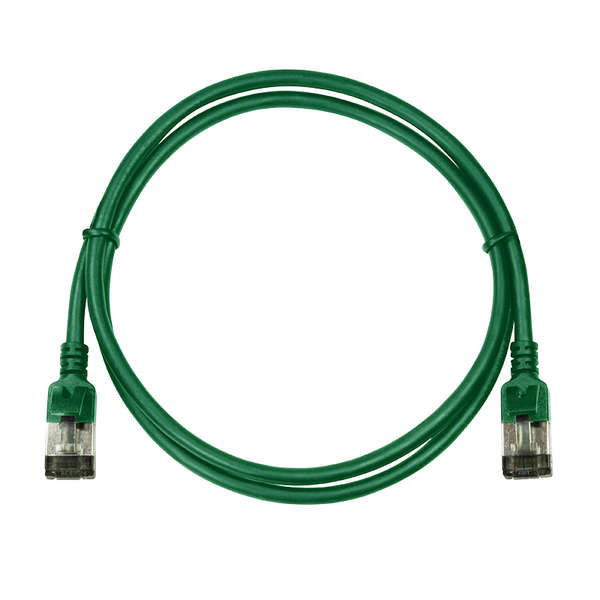 Naar omschrijving van CQ9045S - Slim CAT6A patchkabel U/FTP PIMF SlimLine groen 1,5m