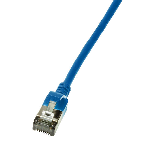 Naar omschrijving van CQ9016S - Slim CAT6A patchkabel U/FTP PIMF SlimLine blauw 0,3m
