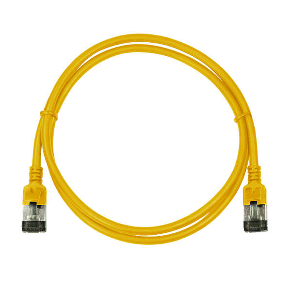 Naar omschrijving van CQ9017S - Slim CAT6A patchkabel U/FTP PIMF SlimLine geel 0,3m