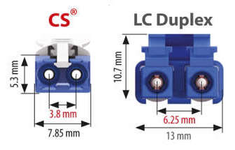 Naar omschrijving van OS2CSLC020E - Duplex singlemode patchkabel met CS connector en LC uniboot connector 2 meter