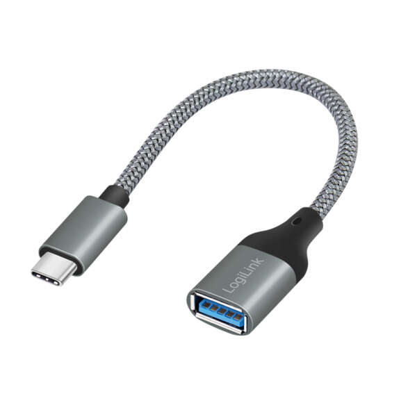 Naar omschrijving van CU0106 - USB 3.2 Gen1 Type-C adapter, C/M to USB-A/F,5 Gbps,15W,OTG,Alu,dark grey, 0.15 m