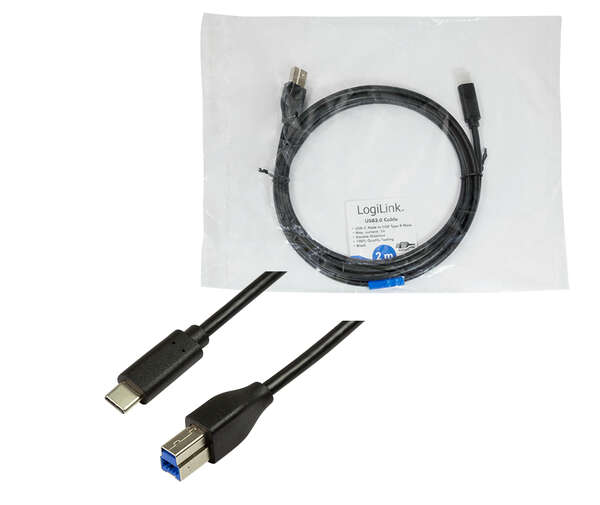 Naar omschrijving van CU0163 - USB 3.2 Gen1 Type-C cable, C/M to USB-B/M, black, 2 m